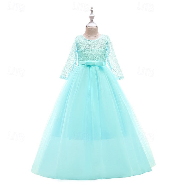Girls' Flower Sleeve Kids Half Dress Girl Wedding FashionChic