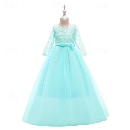 Girls' Flower Sleeve Kids Half Dress Girl Wedding FashionChic
