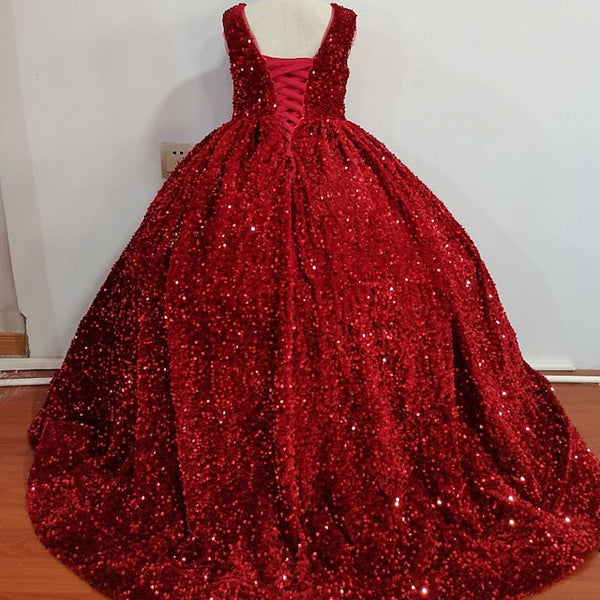 Dress Colored Girls' Girl Sleeveless Solid Flower 3D FashionChic