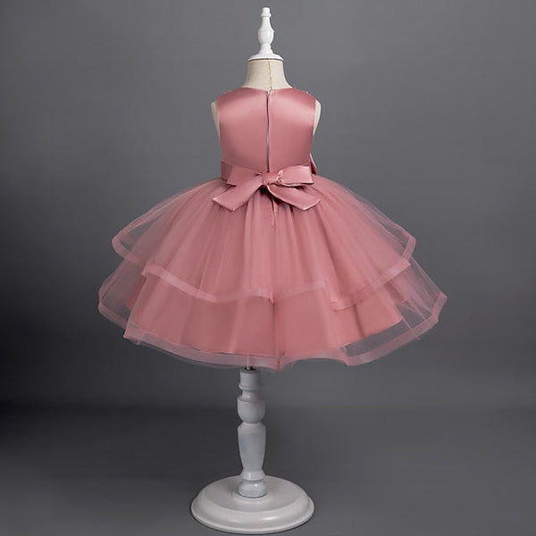 Party Color Girls' Solid Toddler Dress Sleeveless FashionChic