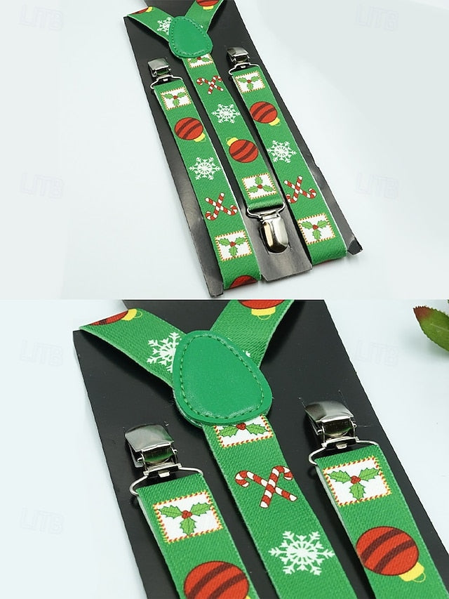 Snowman Christmas Suspenders with Men's FashionChic