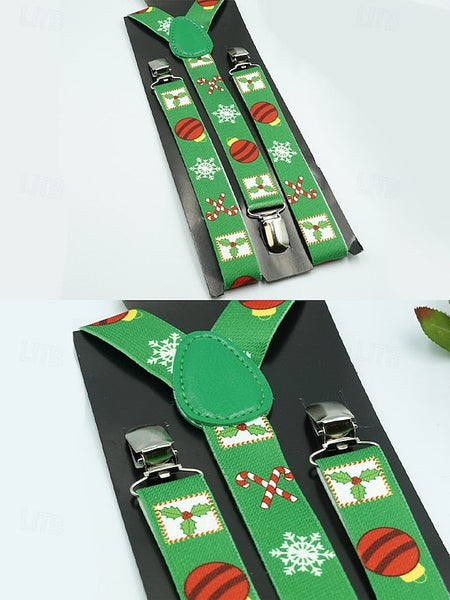 Snowman Christmas Suspenders with Men's FashionChic