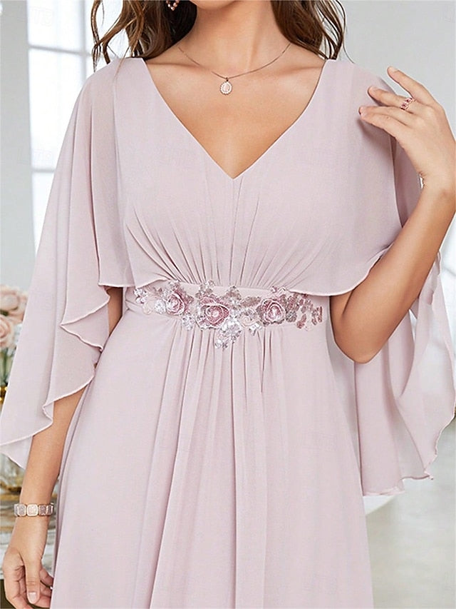 Mother V of Floor the Neck Bride Party Dress Elegant FashionChic