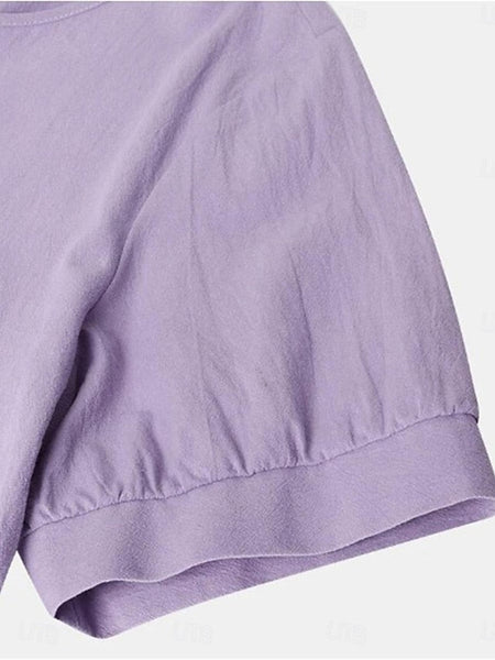 Women's White Purple Green Summer Spring Midi Dress Faux FashionChic