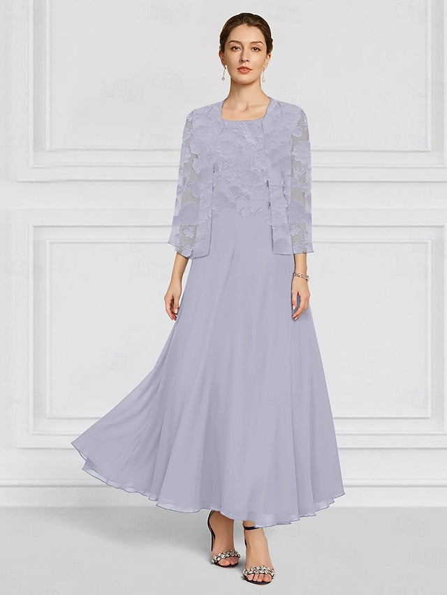 A-Line of Out SkyBurnt Two Piece the Lace Mother Bride Floral FashionChic