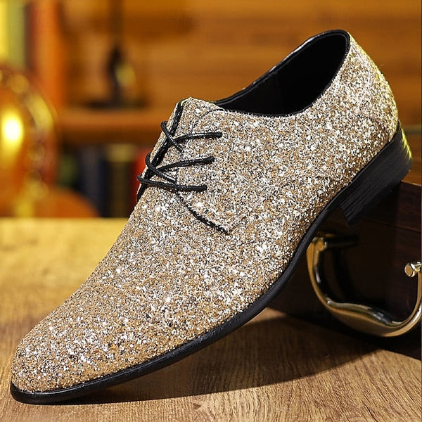 Statement Bold Lace-up Glitter Purple Shoes – Men's Party FashionChic