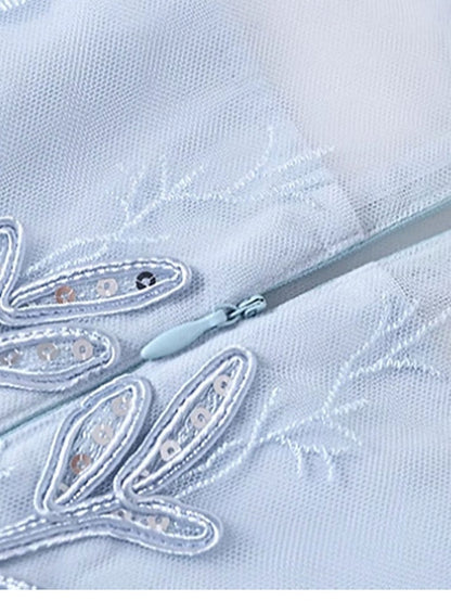 Dress Bride of Neck A-Line the Mother Elegant Crew Knee FashionChic