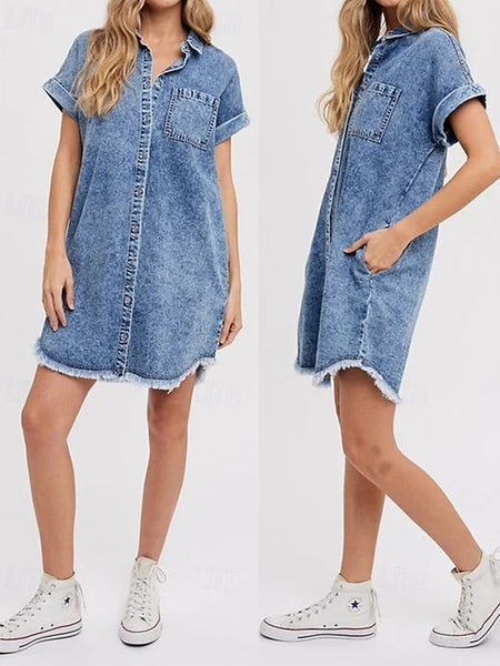 Women's Mini Dress Denim Dress Casual Dress Summer Dress