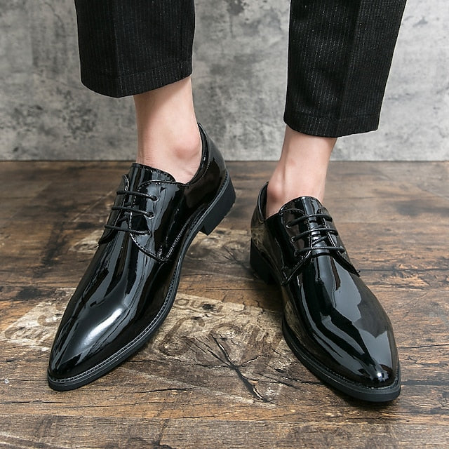 Shiny Formal Dress Shoes Oxford Patent – Men's Leather FashionChic