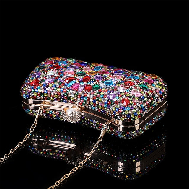 Multicolor Crystal Luxury Clutch – Women's Evening FashionChic