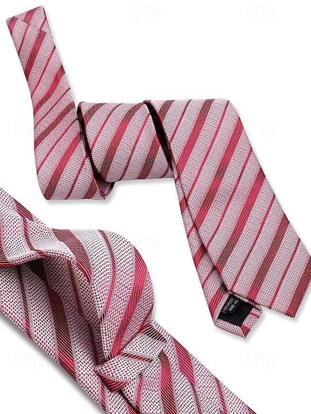 and Square Checkered Men's Pocket Purple Silk Tie – Set FashionChic