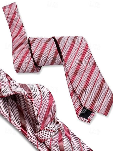 and Square Checkered Men's Pocket Purple Silk Tie – Set FashionChic