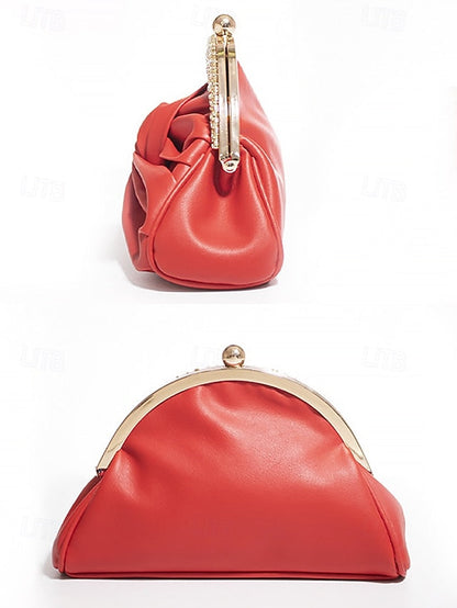 Evening – Rhinestone Women's Clutch Leather Bag Faux FashionChic