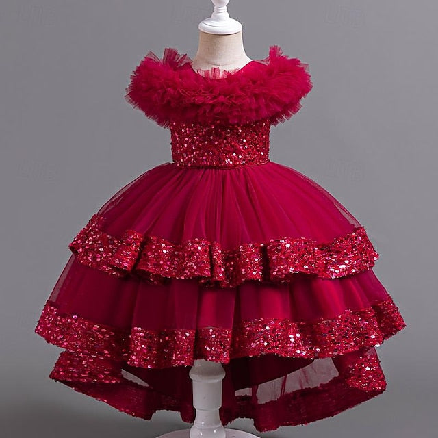 Kids Sleeveless Dress Flower Party Girl Girls' Sequin FashionChic