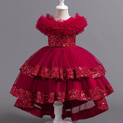 Kids Sleeveless Dress Flower Party Girl Girls' Sequin FashionChic