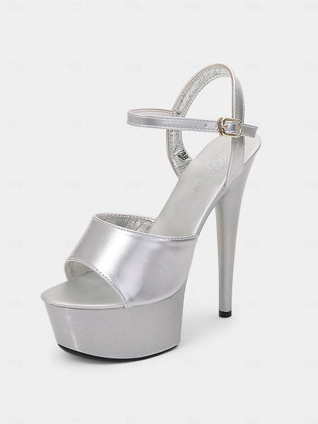 Sandals for - Platform Leather Red Peep Patent Women Toe FashionChic