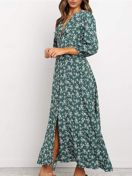 Women's Chiffon Dress Swing Dress Formal Dress Floral Print