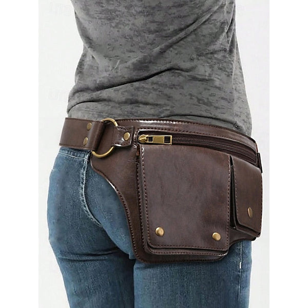 Utility Bag with Vintage Belt Women's Leather Faux FashionChic