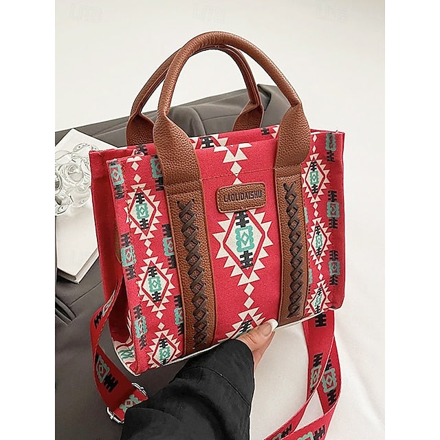 – Ethnic Bag Vintage-Inspired Women's Tote Print Boho FashionChic