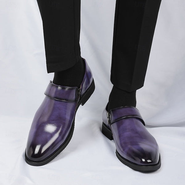 Dress Loafers Leather Brown Shoes Men's Business Slip-On FashionChic