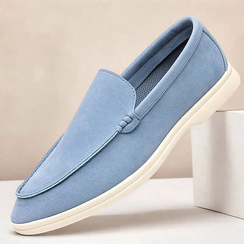 Loafers Men's Slip-On Blue Faux Light – Breathable Casual FashionChic