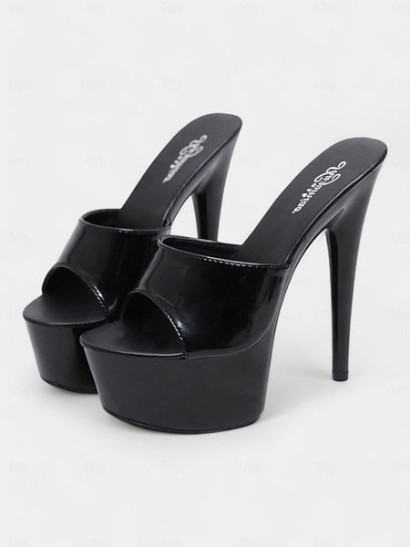 High Leather Women's Heels Patent Red Platform with FashionChic