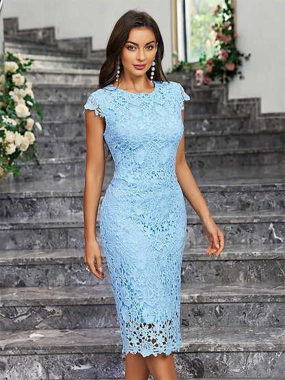 Elegant of Crew Minimalist Party Mother Bride Dress the FashionChic