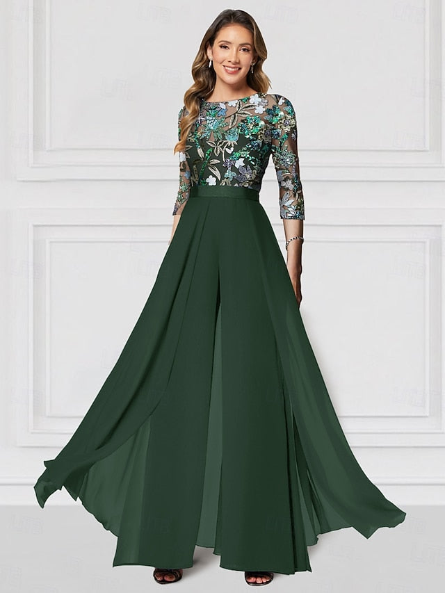 Wedding Jumpsuit the Mother Formal Floral of Bride Embroidered FashionChic