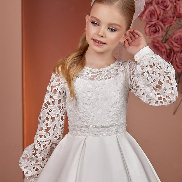 Flower Girls' First Girl Solid Kids Dress Communion FashionChic