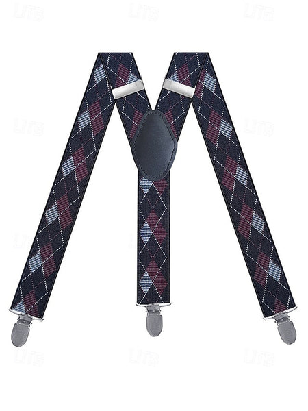 – Clip-On Pattern Men's Suspenders Classic Argyle FashionChic