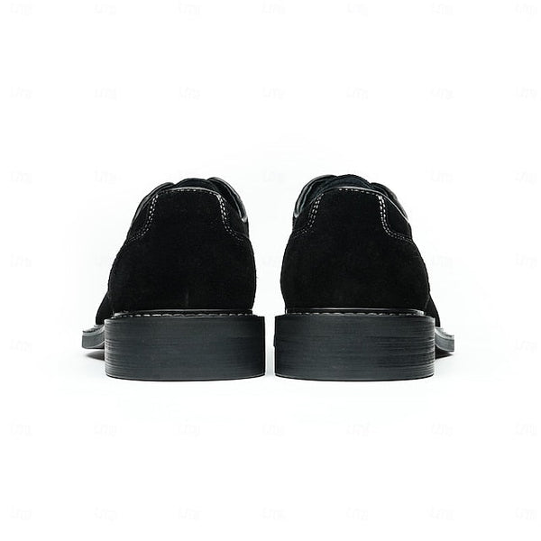 Derby Leather Genuine - Men's Suede Cowhide Classic Shoes FashionChic
