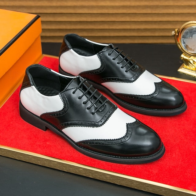 White Brogue and Shoes Oxford in Wingtip Men's Two-Tone FashionChic