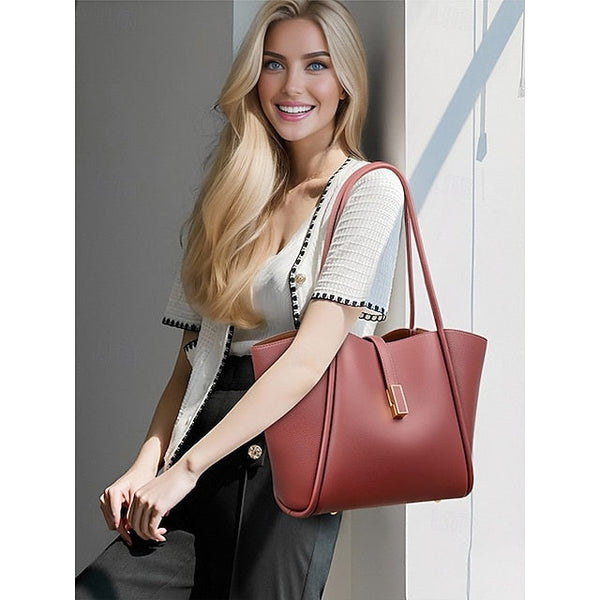 Green Faux Tote Women's Bag Leather FashionChic