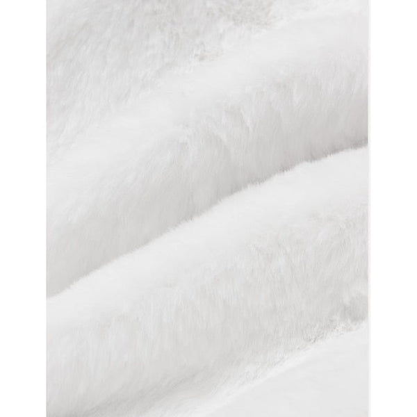 Fur Women's Faux Black Sherpa Long Jacket White Coat FashionChic