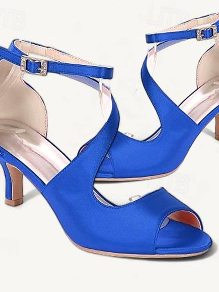 Bridal Shoes Kitten Heel Open Women's Buckle Wedding FashionChic