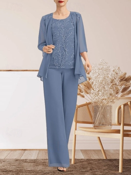 Elegant Mother Piece Pantsuit of Guest Wedding 3 Dress the Bride FashionChic
