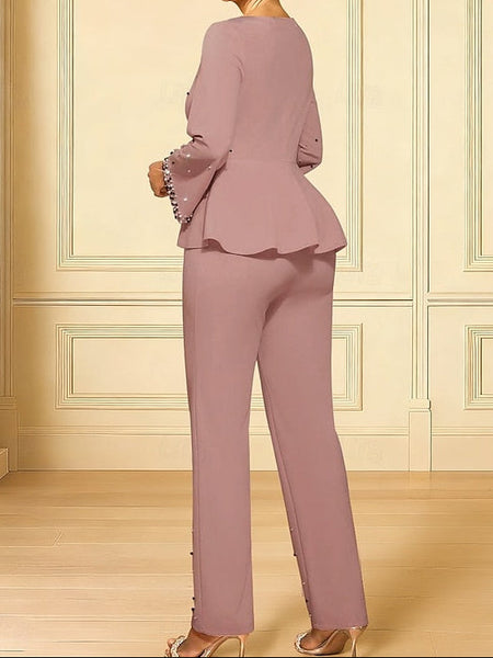 Jumpsuits Elegant of Neck the Length Mother V Dress Ankle Bride FashionChic