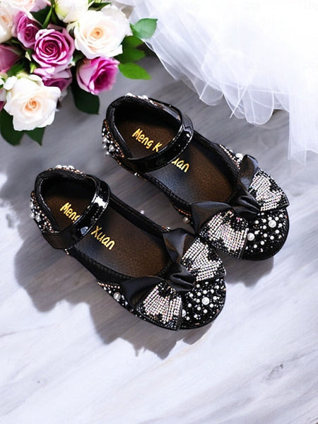 Jane – Girls' Mary Shoes Bow Sparkly Glitter Rhinestone FashionChic