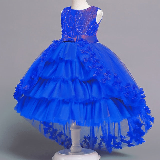 Girl Colored Dress Flower Solid Kids Girls' FashionChic