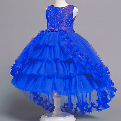 Girl Colored Dress Flower Solid Kids Girls' FashionChic