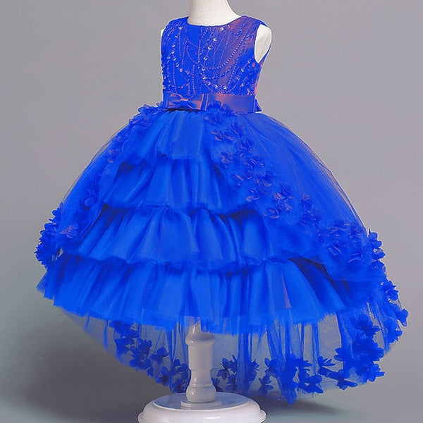 Girl Colored Dress Flower Solid Kids Girls' FashionChic