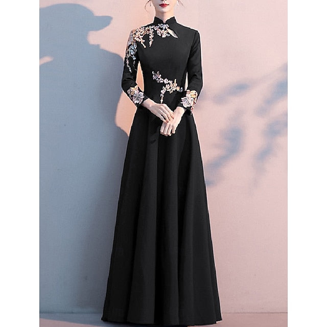 the Bride High Simple Neck Mother Dress A-Line of Floor Elegant FashionChic