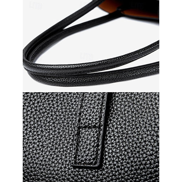 Leather Green Bag Tote Faux Women's FashionChic