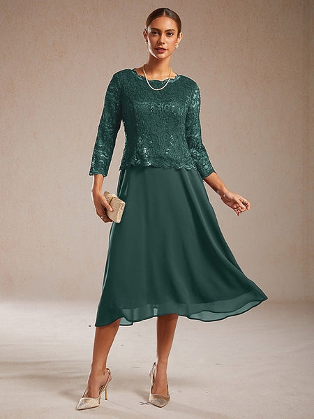 Women's Midi Dress Chiffon Dress Elegant Wedding Guest FashionChic