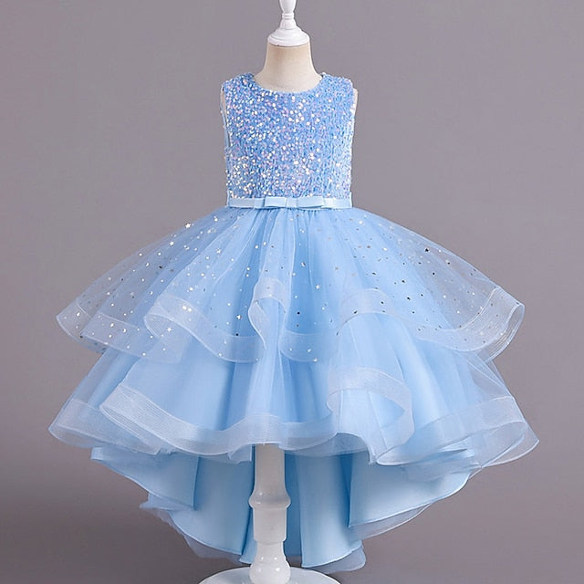 Solid Girls' Color Party Kids Sleeveless Dress FashionChic