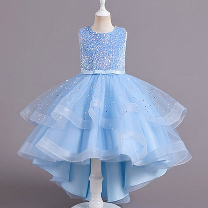 Solid Girls' Color Party Kids Sleeveless Dress FashionChic
