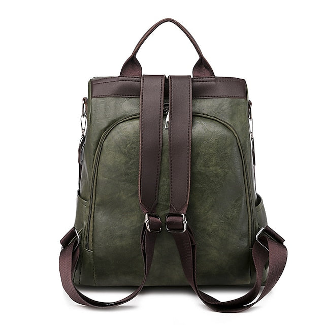 Convertible Backpack Faux Leather Caramel Purse Women's FashionChic