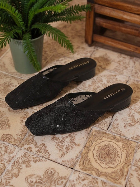 – Flats Women's Mesh Ballet Elegant Lace White Sheer FashionChic