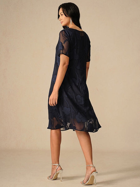 Women's Knee Length Dress Chiffon Dress Elegant Casual FashionChic