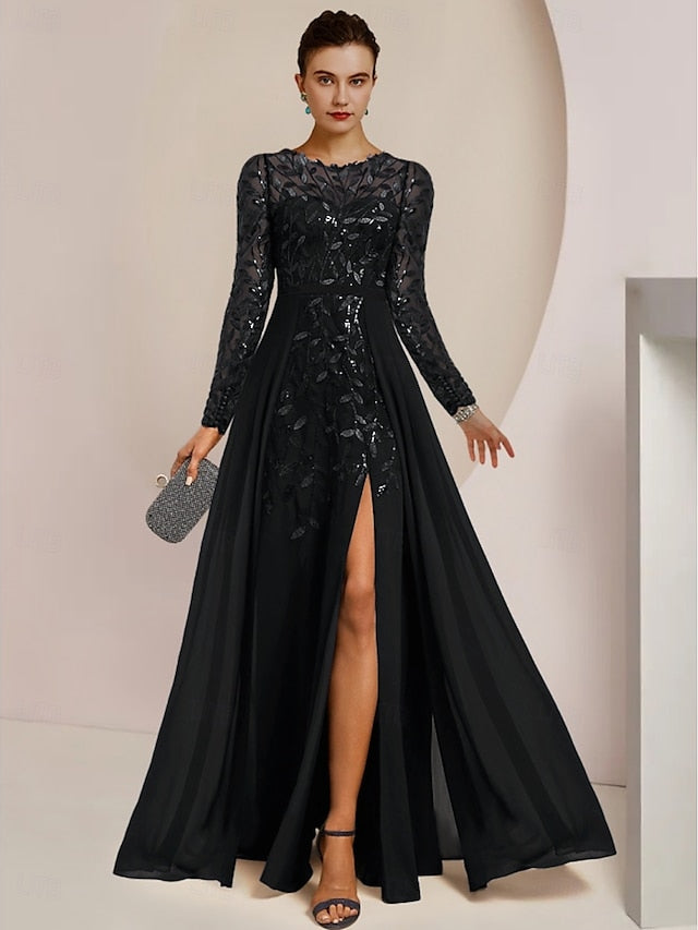 the Bride Mother Elegant Guest of Dress Jewel Wedding A-Line FashionChic